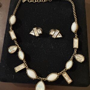 Silpada Gold and White Necklace Set